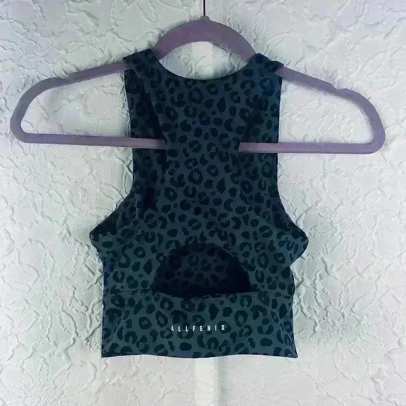 Anthropologie Allfenix black and gray leopard longline sport bra - Picture 3 of 5